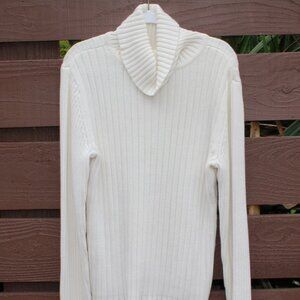 Women's J Jill White Sweater - Cowl Neck - Small Petite